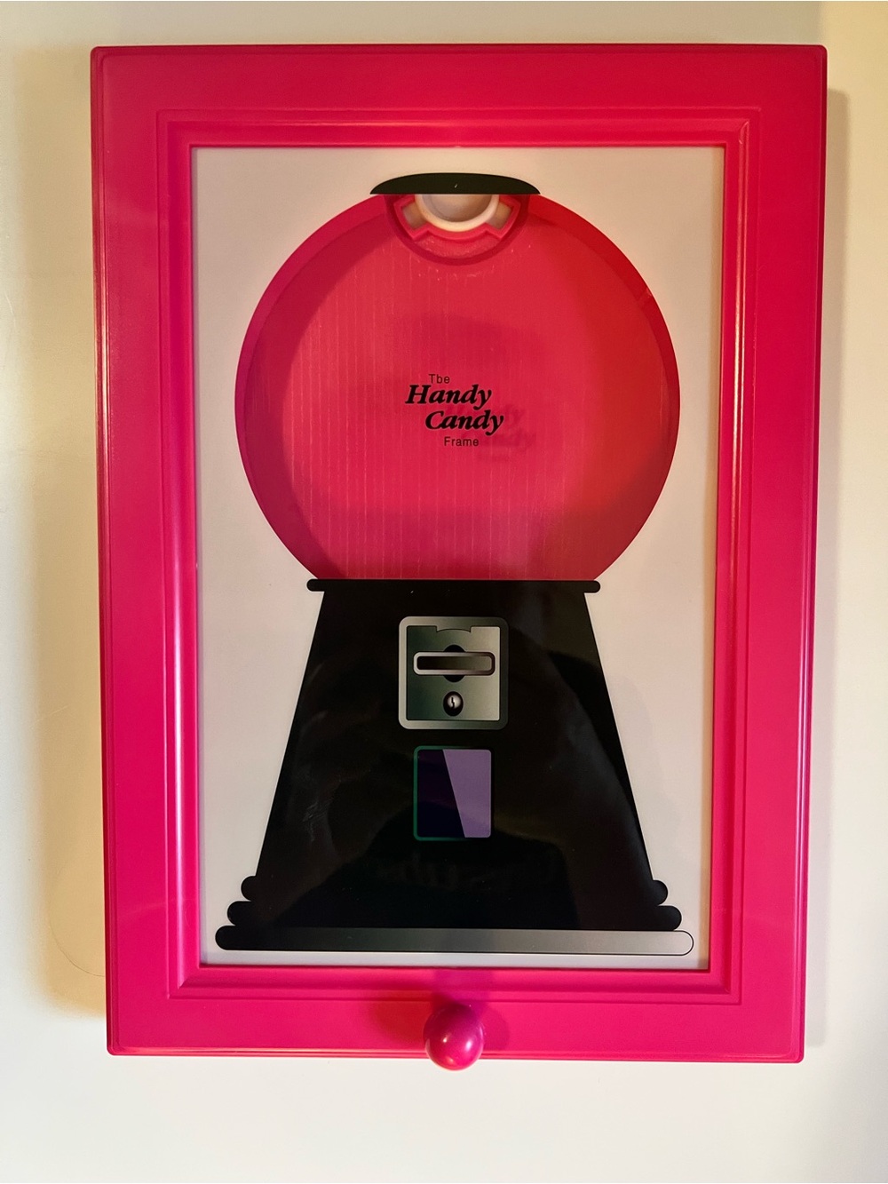 Handy Candy Frame - Hot Pink Gumball Machine Wall Art
